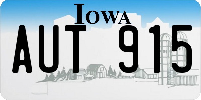 IA license plate AUT915