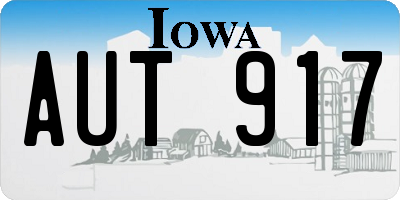 IA license plate AUT917