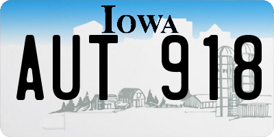 IA license plate AUT918