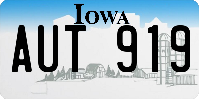 IA license plate AUT919