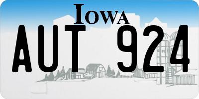 IA license plate AUT924