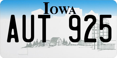 IA license plate AUT925