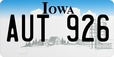 IA license plate AUT926