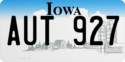 IA license plate AUT927