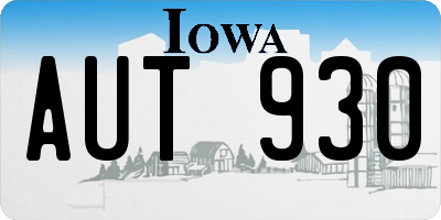 IA license plate AUT930