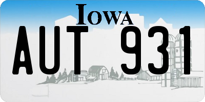 IA license plate AUT931