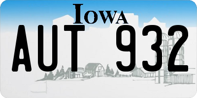 IA license plate AUT932