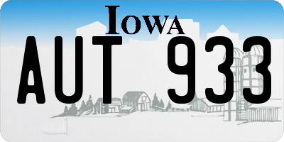 IA license plate AUT933