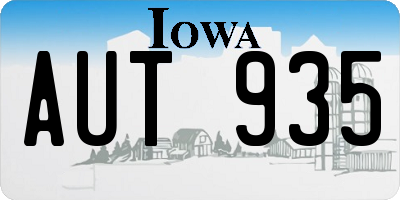 IA license plate AUT935