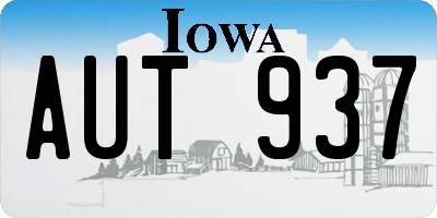 IA license plate AUT937