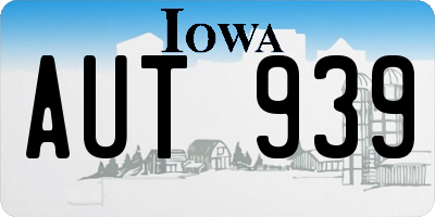 IA license plate AUT939