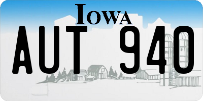 IA license plate AUT940