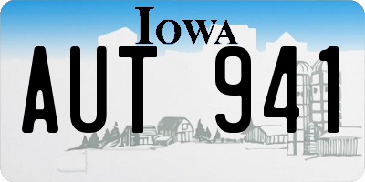 IA license plate AUT941