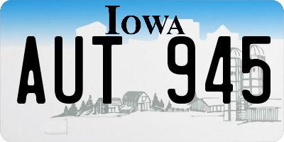 IA license plate AUT945