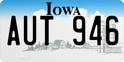 IA license plate AUT946