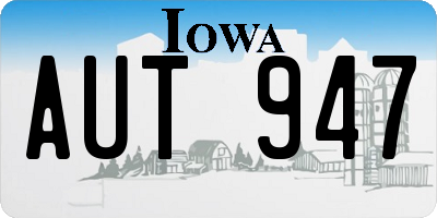 IA license plate AUT947