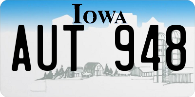 IA license plate AUT948