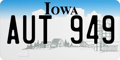 IA license plate AUT949