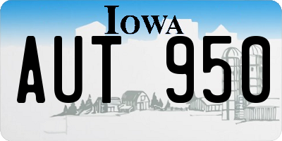 IA license plate AUT950