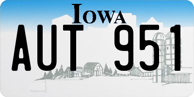 IA license plate AUT951