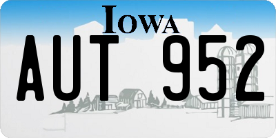 IA license plate AUT952