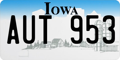 IA license plate AUT953
