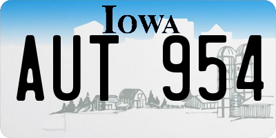 IA license plate AUT954