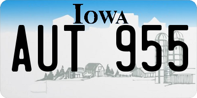 IA license plate AUT955