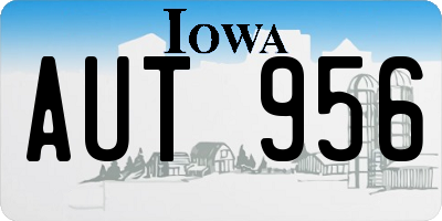 IA license plate AUT956