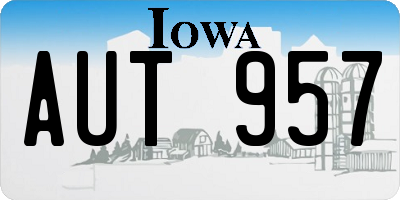 IA license plate AUT957