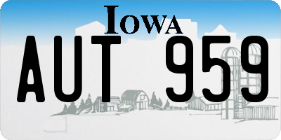 IA license plate AUT959