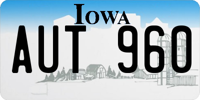 IA license plate AUT960