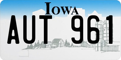 IA license plate AUT961