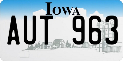 IA license plate AUT963