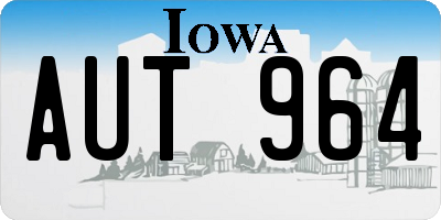 IA license plate AUT964