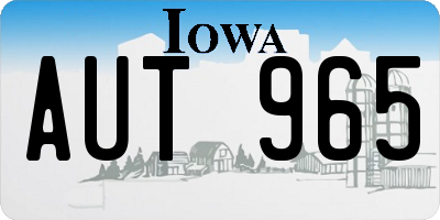 IA license plate AUT965
