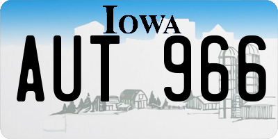 IA license plate AUT966