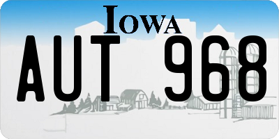 IA license plate AUT968