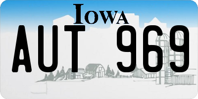 IA license plate AUT969