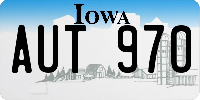 IA license plate AUT970
