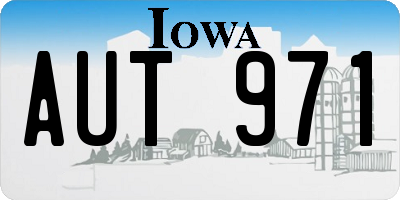 IA license plate AUT971
