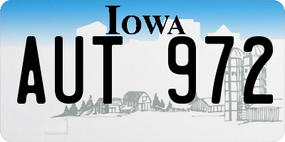 IA license plate AUT972