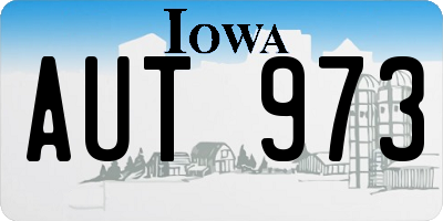 IA license plate AUT973