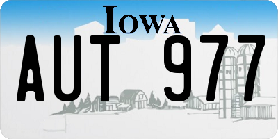 IA license plate AUT977