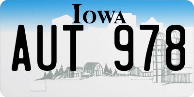 IA license plate AUT978