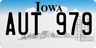 IA license plate AUT979