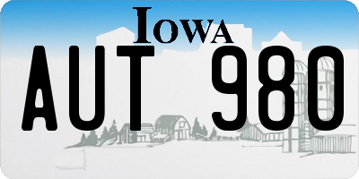 IA license plate AUT980
