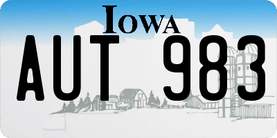 IA license plate AUT983