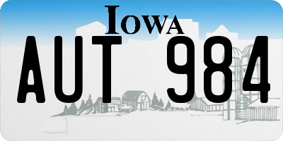 IA license plate AUT984