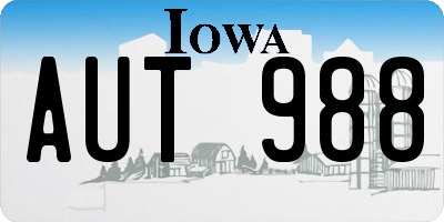 IA license plate AUT988